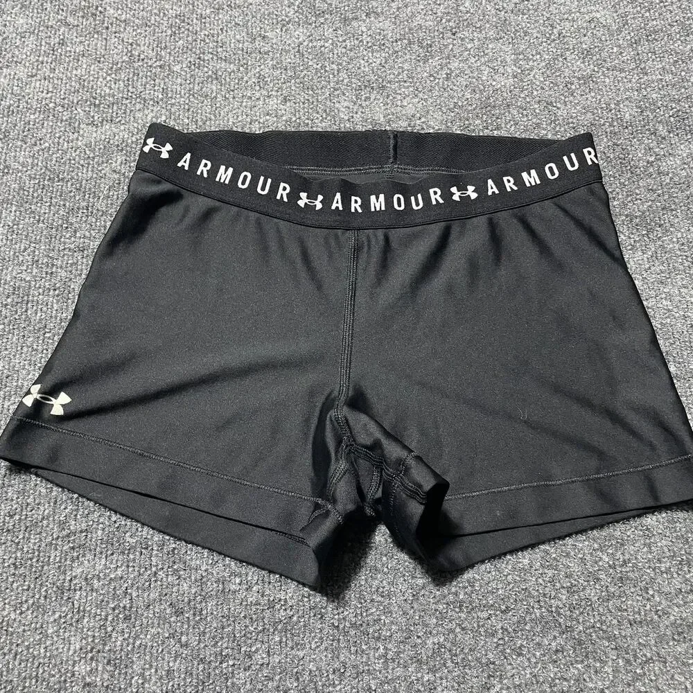 Under Armour Shorts Womens Medium Black HeatGear Compression Athletic Workout